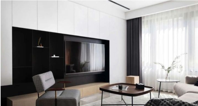 89㎡現(xiàn)代簡約風(fēng)，高級黑白灰，經(jīng)典顏色碰撞