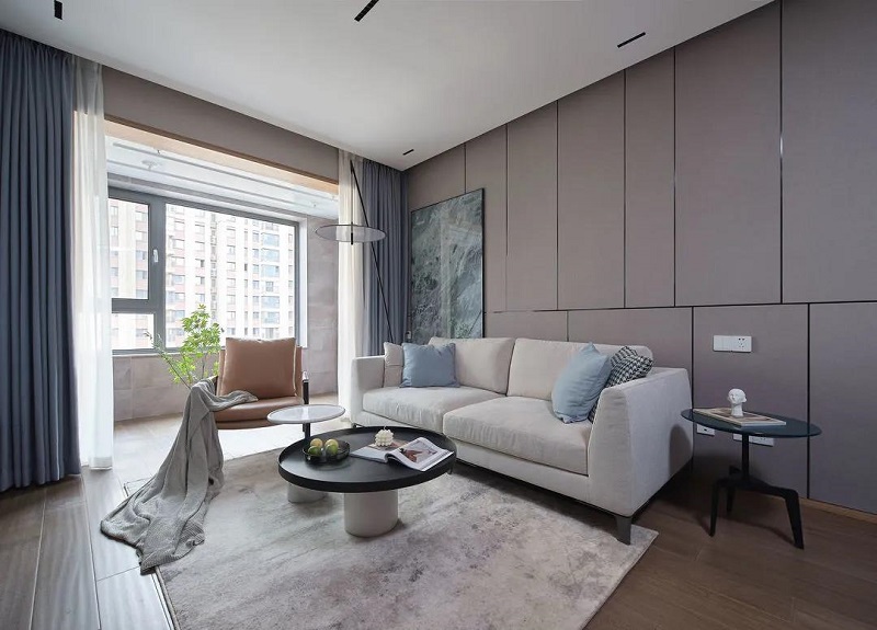 91平米二居室現(xiàn)代風，客餐廳吊頂一體設(shè)計，簡約大氣很耐看