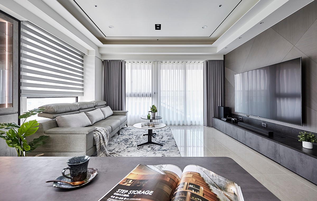 120平大三房輕奢風格裝修，色彩沉著內(nèi)斂