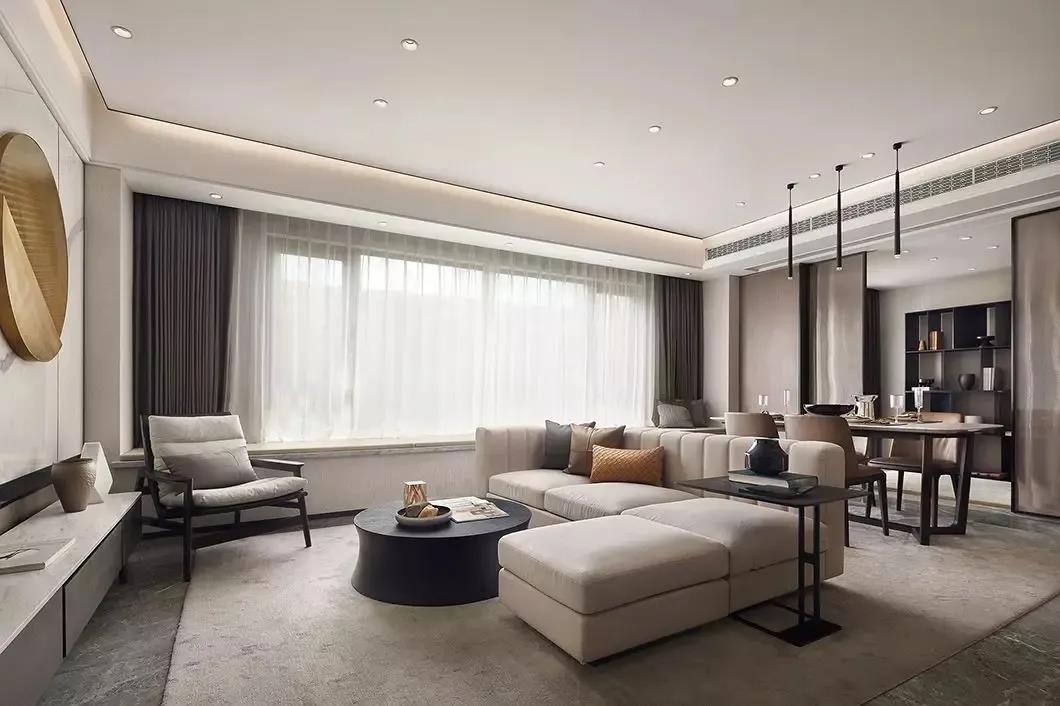 131㎡現(xiàn)代風格新房裝修案例，絕美大橫廳！