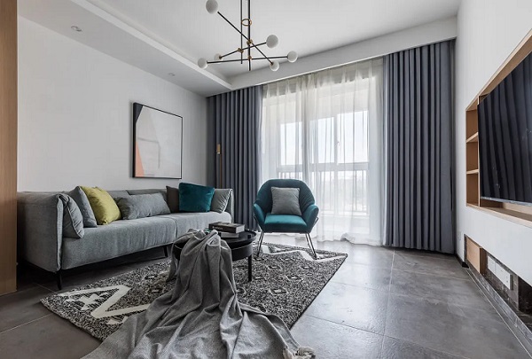 92平米現(xiàn)代簡約設計，不做電視柜更簡練舒適