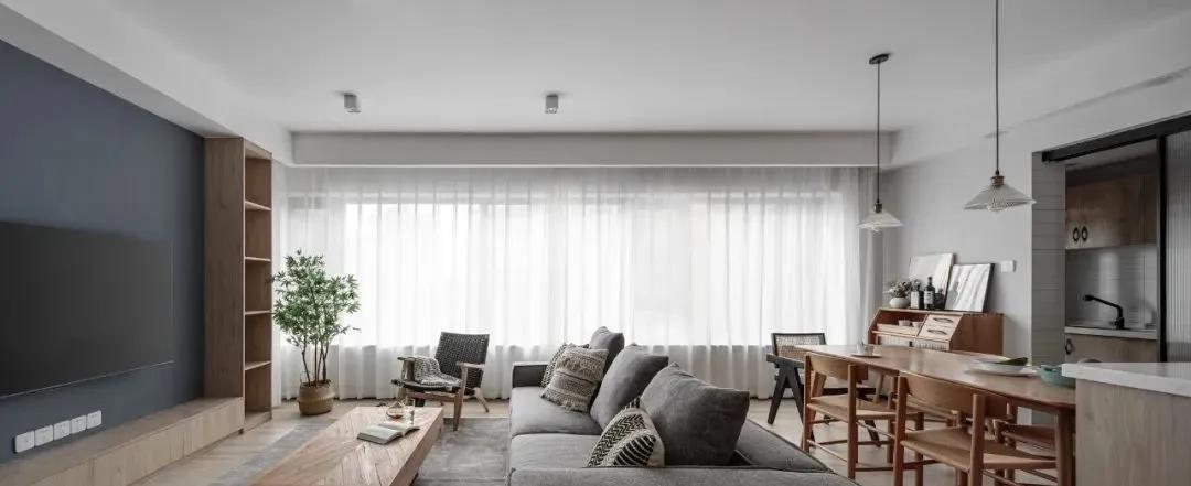 100m2 現(xiàn)代風(fēng)格新房裝修，橫廳舒適敞亮！