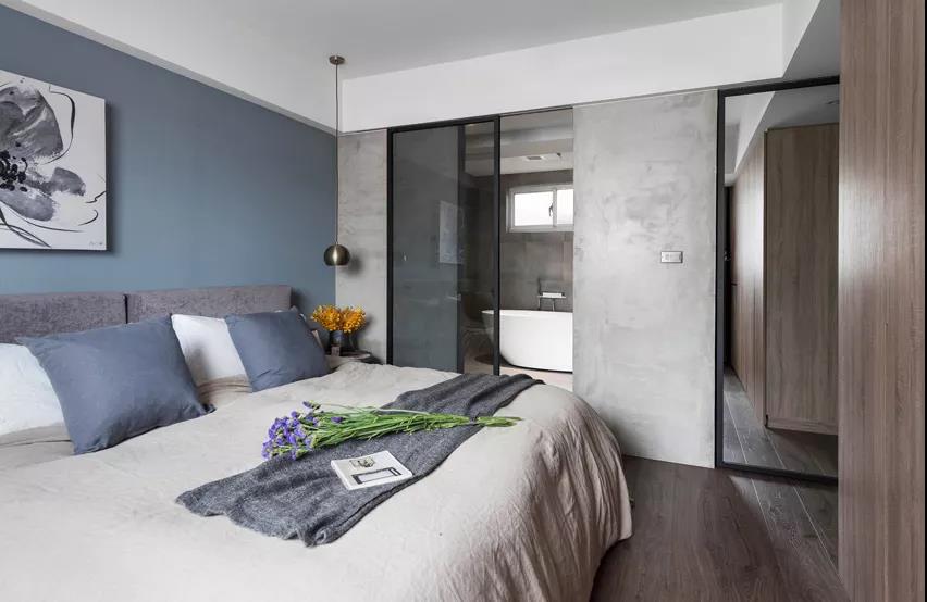 93㎡現(xiàn)代簡約風格室內(nèi)裝修效果圖，陽臺落地窗太美了吧！