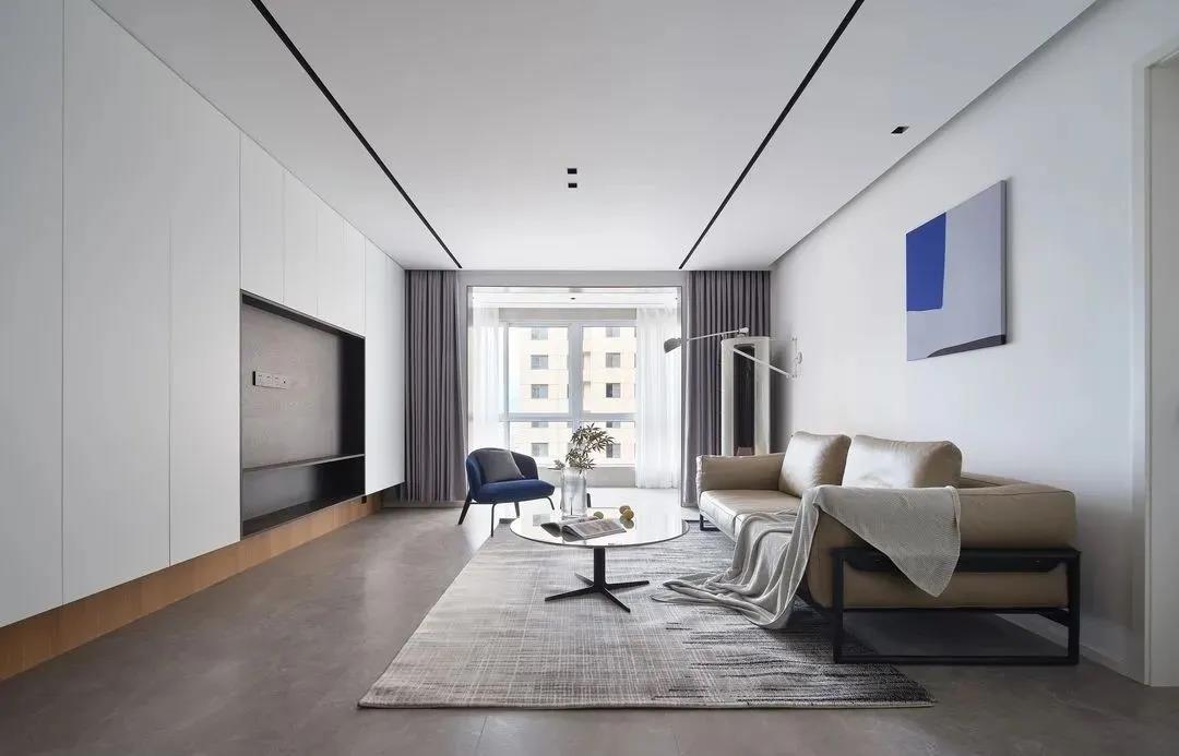 145㎡現(xiàn)代簡(jiǎn)約風(fēng)格新房裝修，電視柜+隱藏門