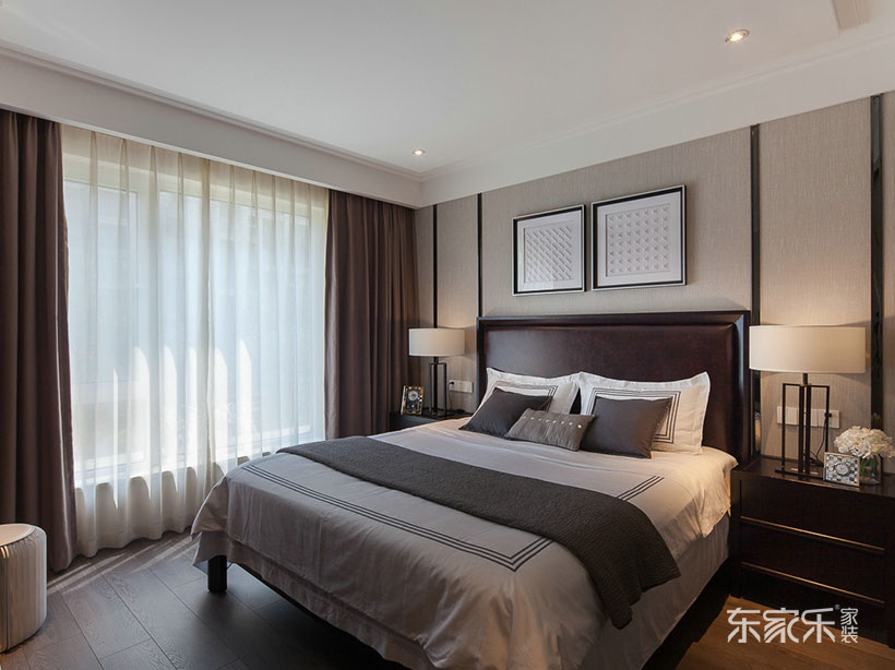 長沙綠地新都會(huì)123平米美式風(fēng)格裝修案例