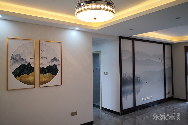 長沙洋湖明園160平米新中式風(fēng)格裝修案例