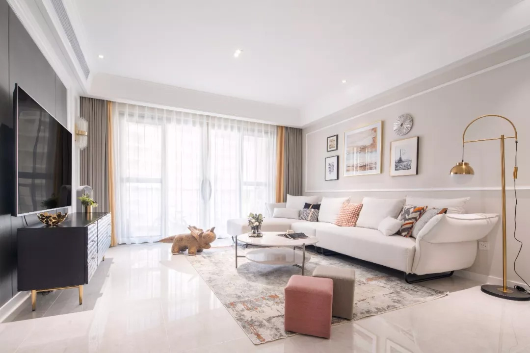 123㎡清新美式風(fēng)效果圖，精致柔和的軟裝搭配盡顯浪漫