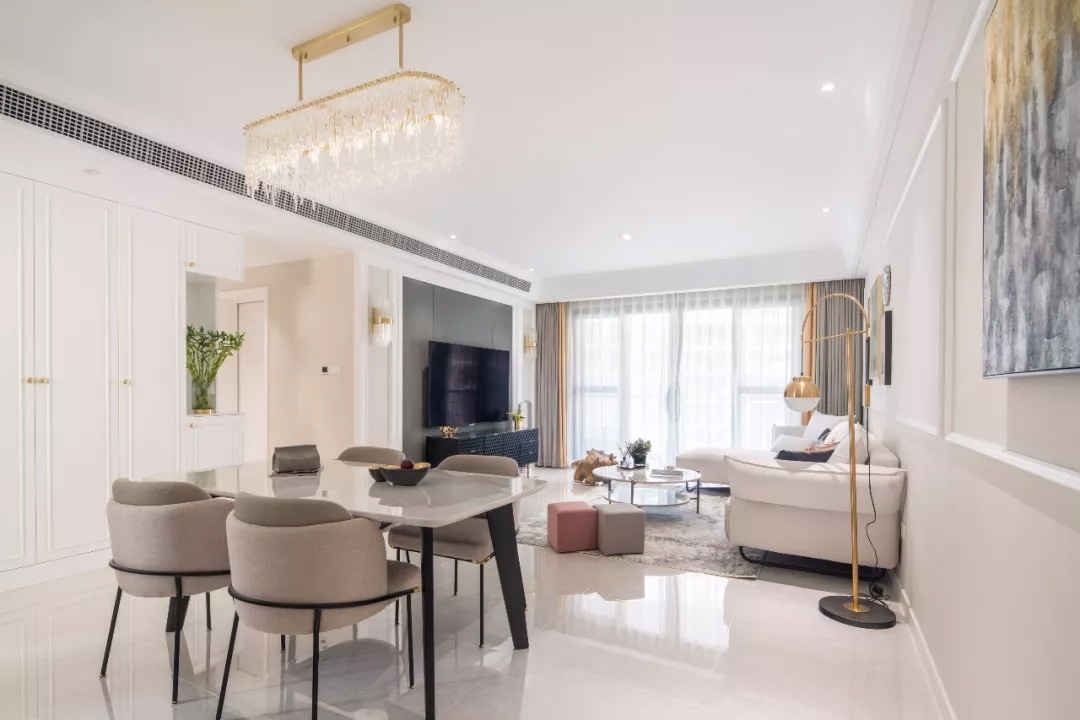 123㎡清新美式風(fēng)效果圖，精致柔和的軟裝搭配盡顯浪漫