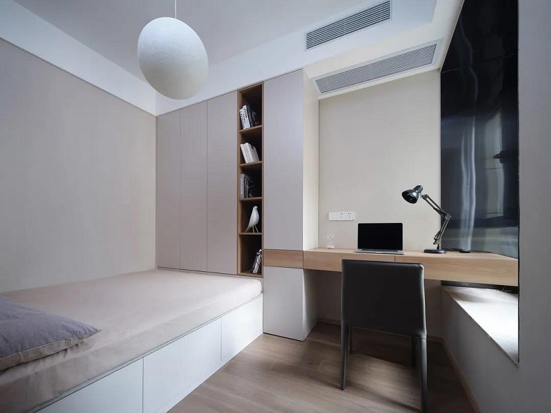 91平米二居室現(xiàn)代風，客餐廳吊頂一體設計，簡約大氣很耐看