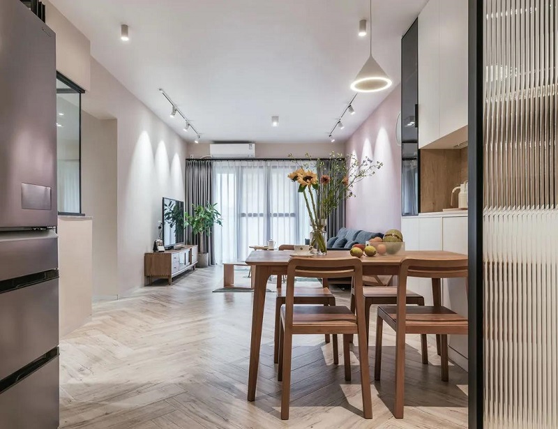 108平米現(xiàn)代簡約效果圖，不做電視墻裝修效果一樣好