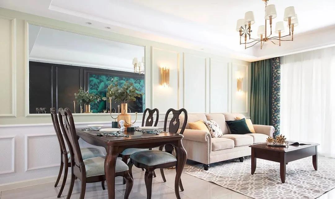 97㎡現(xiàn)代美式風(fēng)格新房裝修，背景墻復(fù)古細(xì)膩！