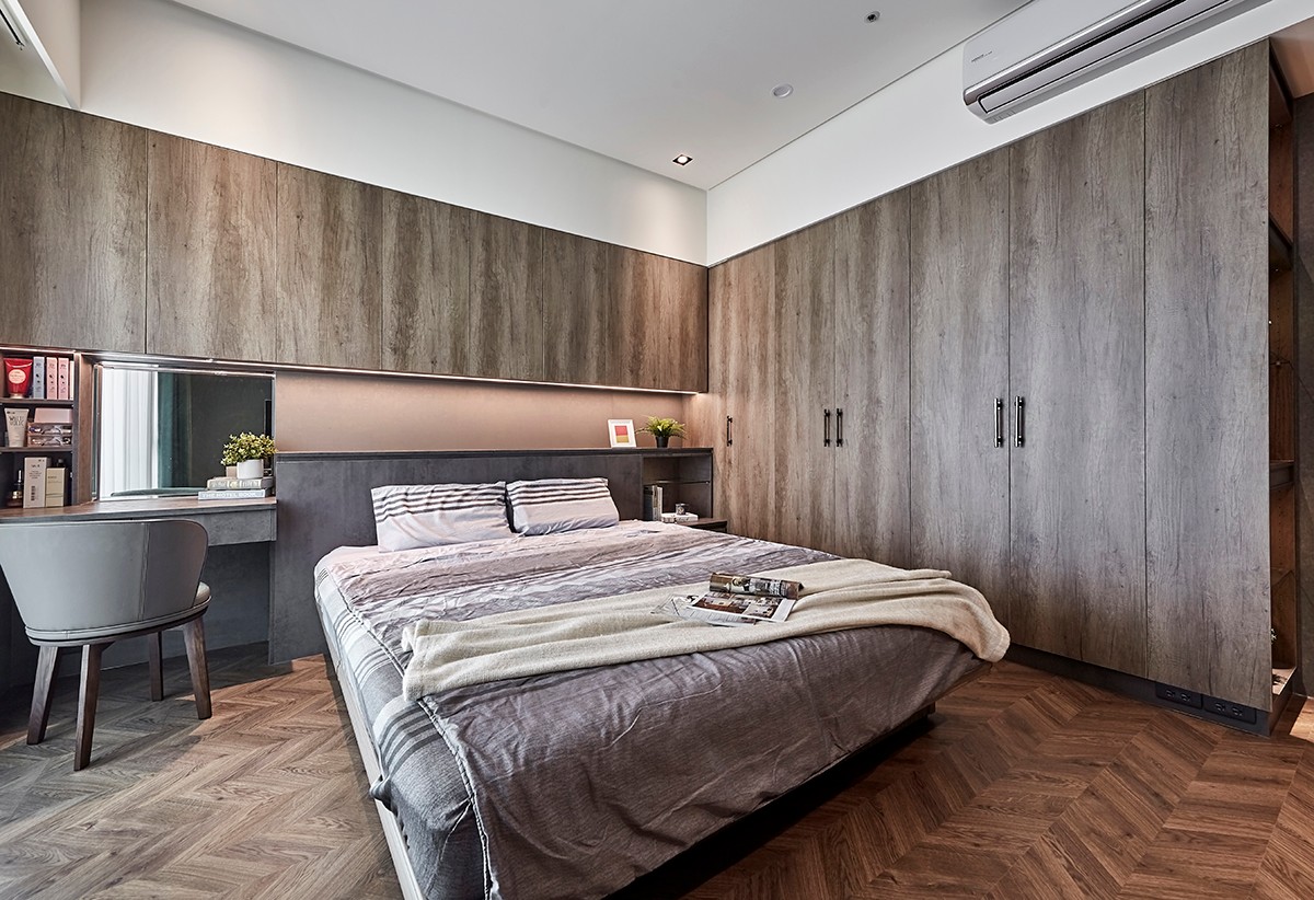 120平大三房輕奢風格裝修，色彩沉著內(nèi)斂